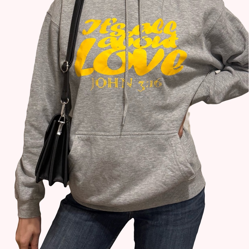 & Other Stories Gray Hoodie with Yellow Print